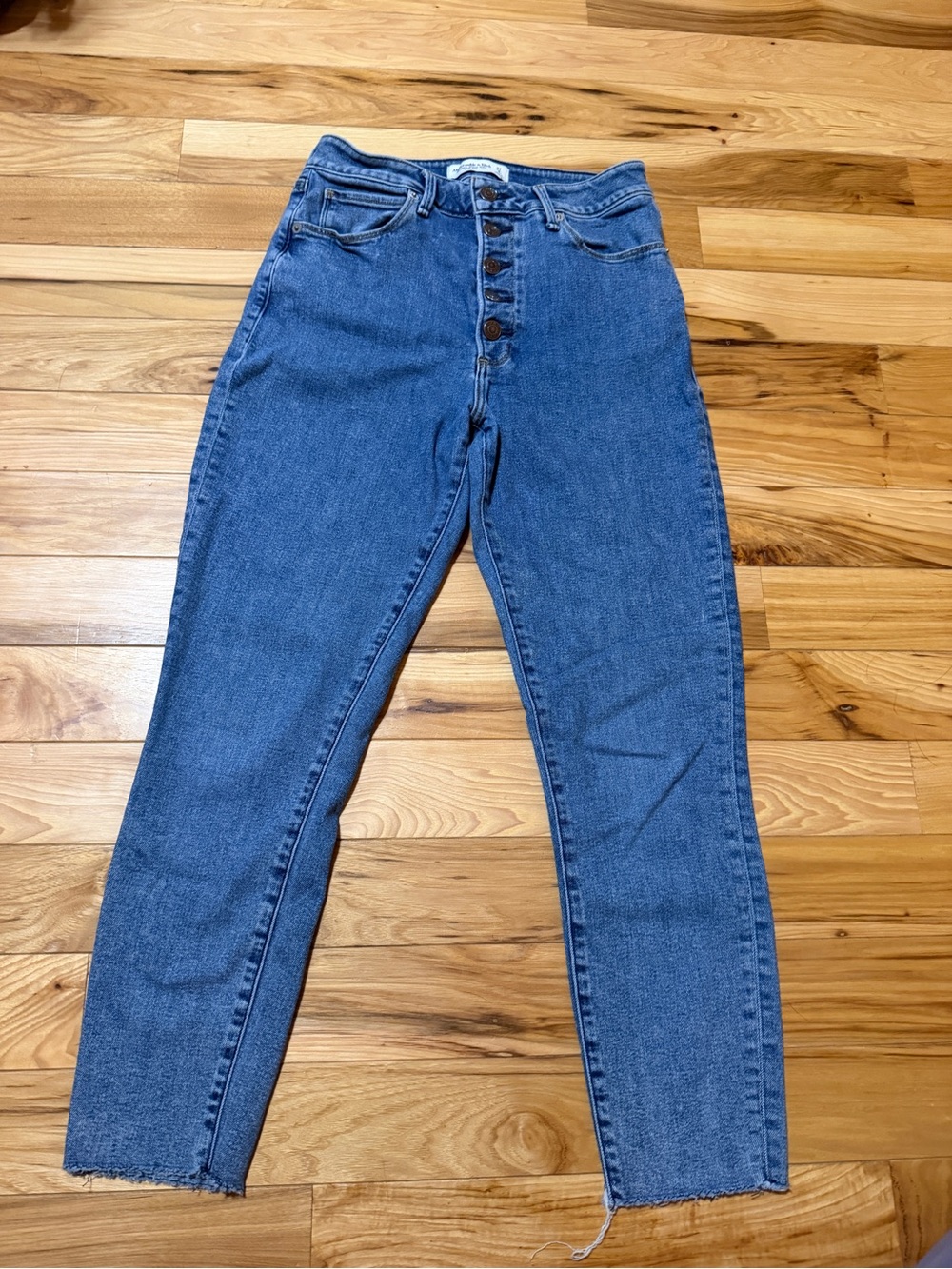 Abercrombie & Fitch High-Rise Button-Front Slim Jeans - Blue